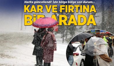 Son dakika… Meteoroloji haritayı güncelledi! Kar, fırtına, sağanak bir arada